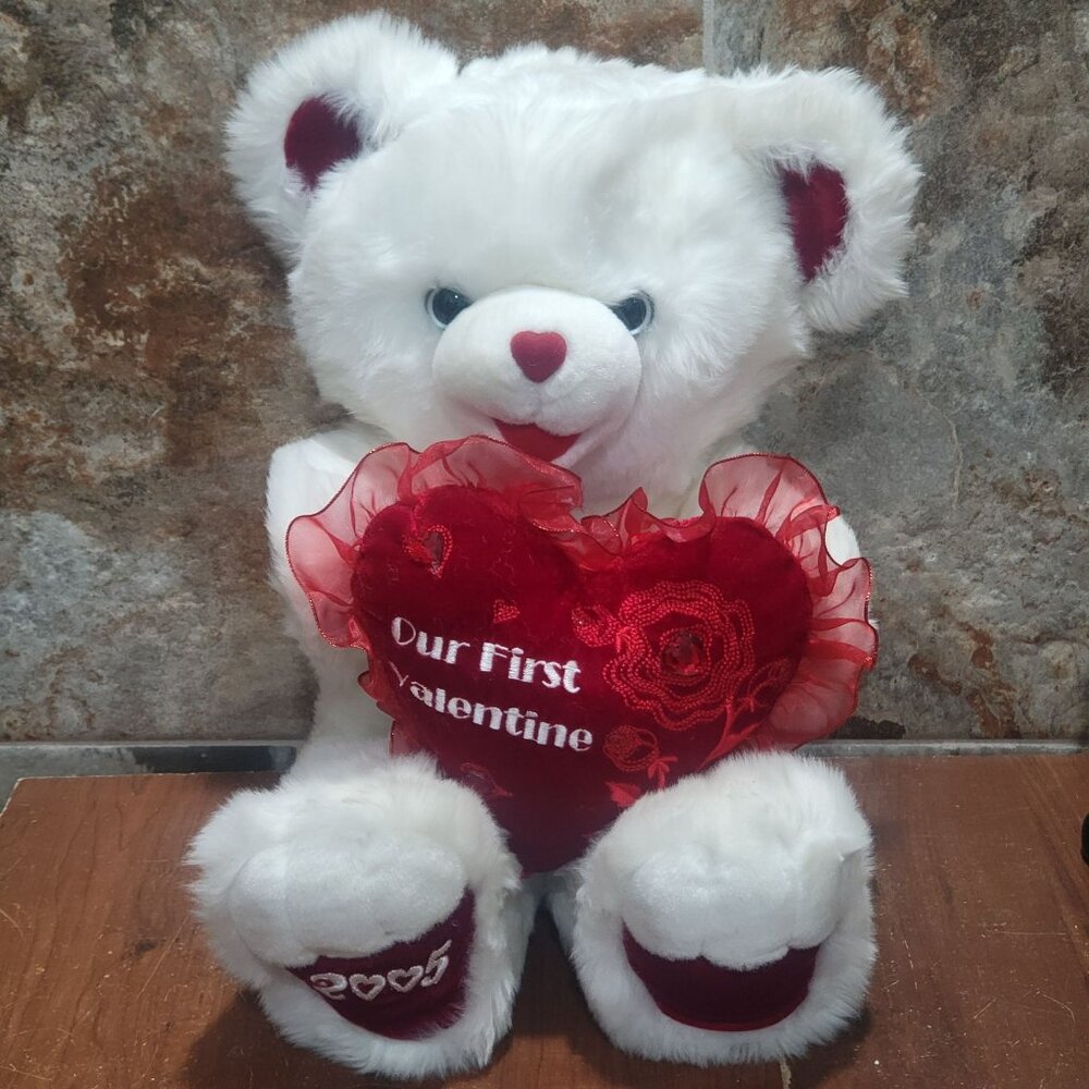 Vintage 2005 Dan Dee Plush Teddy Bear My First Valentine